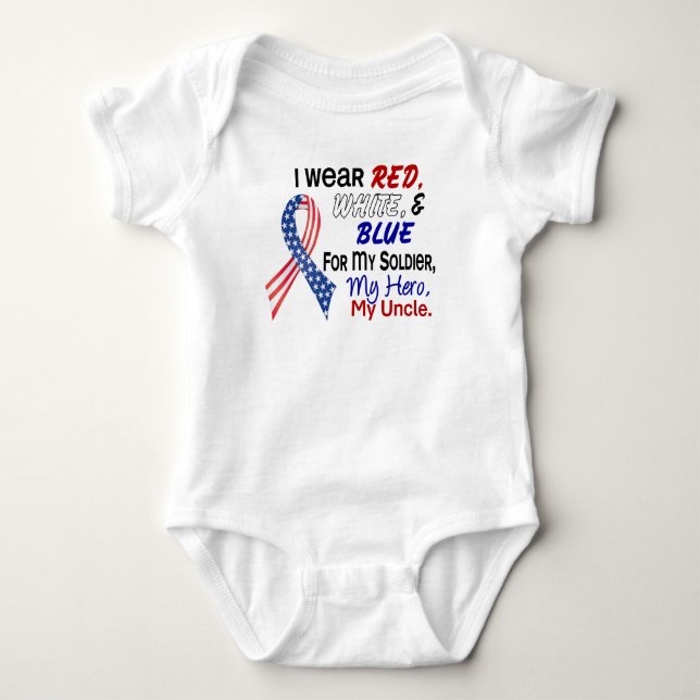 Rotes weißes Blau für meinen Onkel Baby Strampler (Vorderseite)