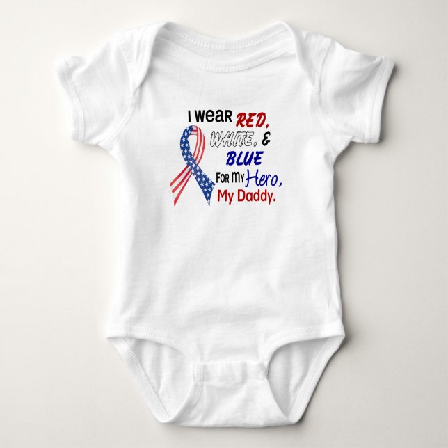 Rotes weißes Blau für meinen Vati Baby Strampler (Vorderseite)