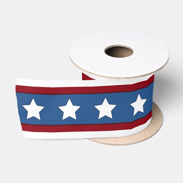 Rotes weißes blaues Band des US Flagge Satinband (Spule)