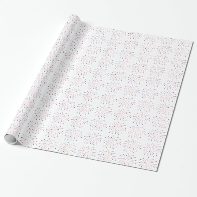 Rotes weißes blaues Feuerwerk Lackpapier Geschenkpapier (Ungerollt)
