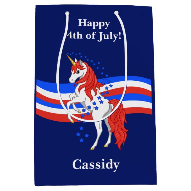 Rotes weißes blaues patriotisches amerikanisches mittlere geschenktüte (Vorderseite)