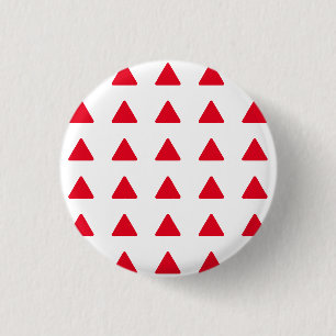 Rotes, weißes Dreieck Muster Modernes Kunstwerk Button