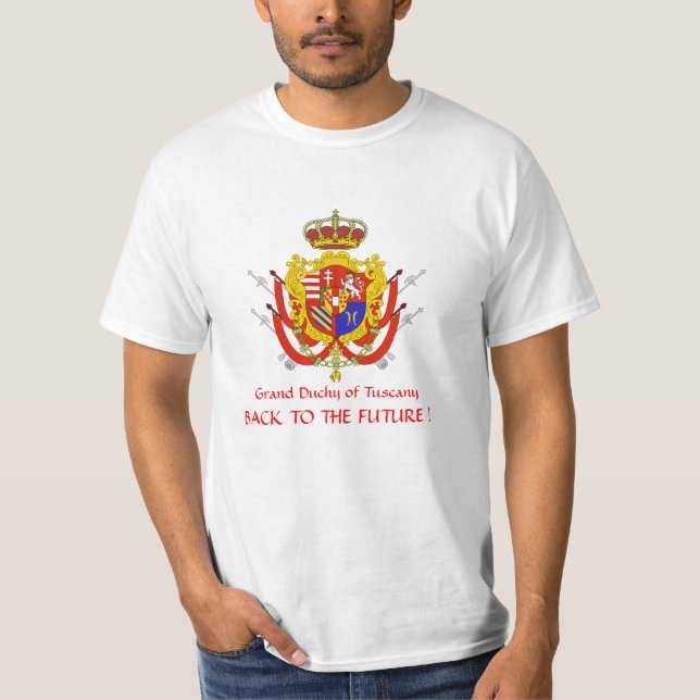 Rotes weißes Fahnen-Großherzogtum von Toskana T-Shirt (Vorderseite)