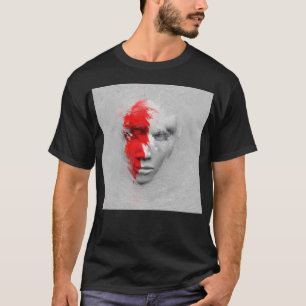 Rotes weißes Gesicht T-Shirt