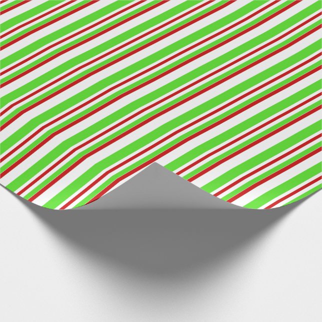 Rotes, weißes, grünes Weihnachtsgedächtnis Geschenkpapier (Ecke)