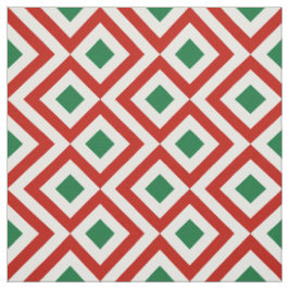 Rotes, weißes, grünes Weihnachtsgeometrisches Stoff