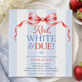 Rotes Weißes & Kommendes Baby Shower Einladung