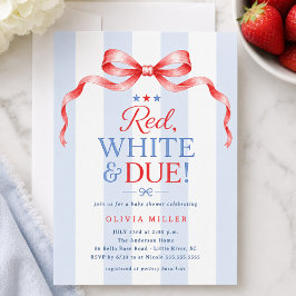 Rotes Weißes & Kommendes Baby Shower Einladung