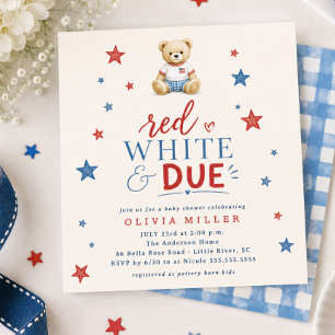 Rotes Weißes & Kommt Baby Shower Einladung