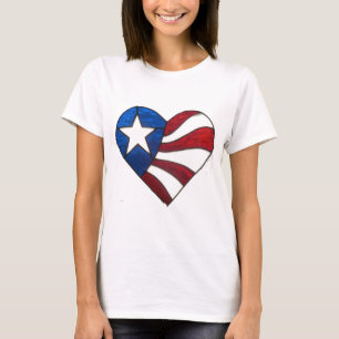 ROTES WEISSES U. BLAUES HERZ T-Shirt