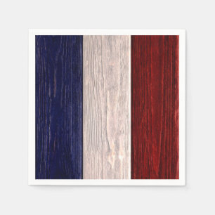 Rotes, weißes und blau gestreiftes Holz Serviette