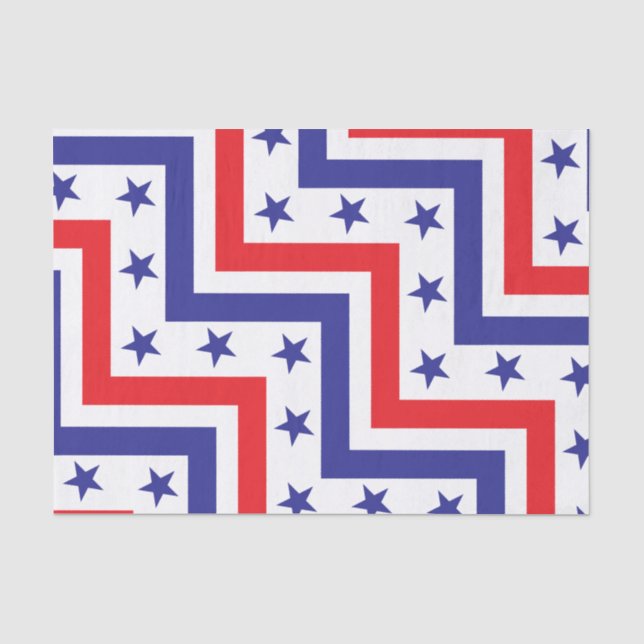 Rotes weißes und blaues Amerikaner-am 4. Juli Seidenpapier (Vorderseite)