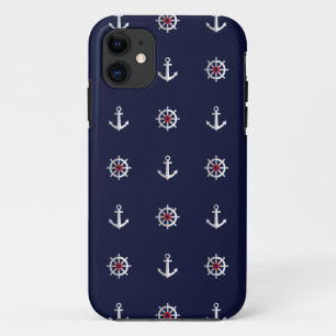 Rotes weißes und blaues Anker-Muster Case-Mate iPhone Hülle