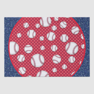 Rotes weißes und blaues Baseballpapier Seidenpapier