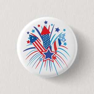Rotes, weißes und blaues Feuerwerk, Schaltfläche Button