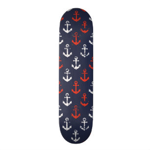 Rotes weißes und blaues Marine-Muster Skateboard