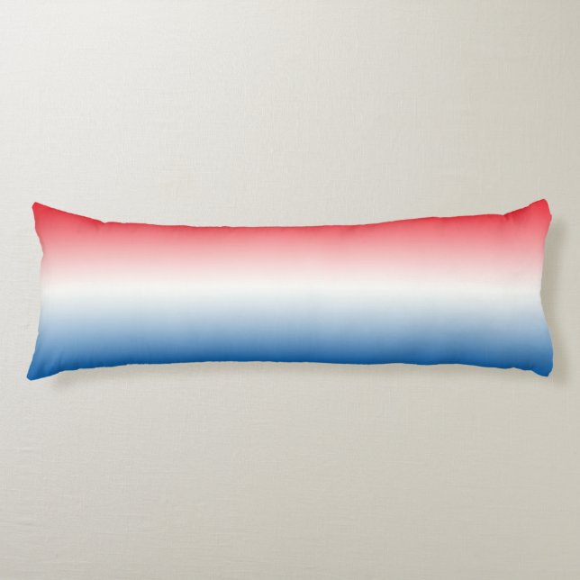 "Rotes weißes und blaues Ombre" Seitenschläferkissen (Vorderseite)