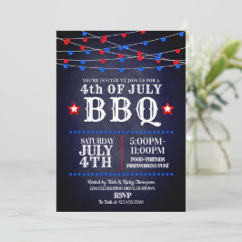 Rotes, weißes und blaues Party Lights 4. Juli Part Einladung
