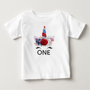 Rotes, Weißes und Blaues Patriotisches Einhorn Baby T-shirt
