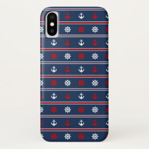 Rotes weißes und blaues Seemuster Case-Mate iPhone Hülle