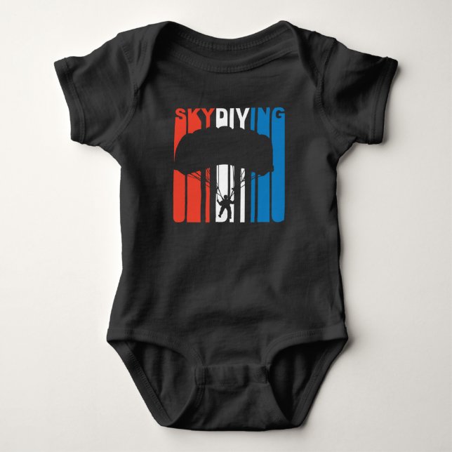 Rotes weißes und blaues Skydiving Baby Strampler (Vorderseite)