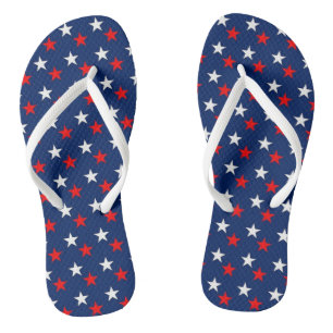 Rotes weißes und blaues Sternenpaar bei Flip Flops