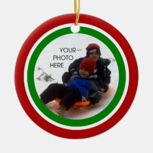 Rotes, weißes und grünes Weihnachten Keramikornament