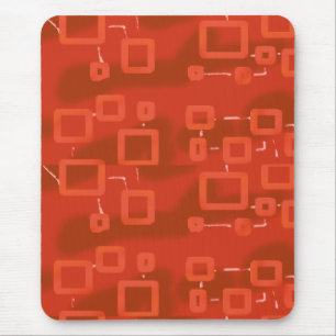 Rotes Whimsical Modernes Abstrakt Mousepad