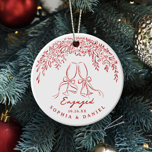 Rotes Whimsical Prost Unser Erstes Weihnachten Ver Keramik Ornament