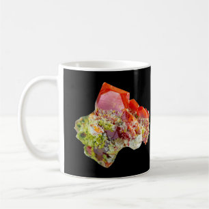 Rotes Wulfenit-Kristall-Exemplar Mineralien-Ausste Kaffeetasse