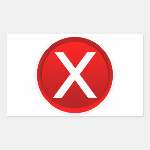 Rotes X - Nein / Falsches Symbol Rechteckiger Aufkleber