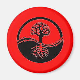 Rotes yin und Yang-Symbol Magnet