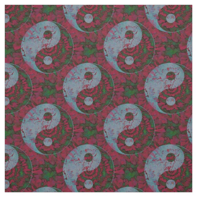 Rotes Yin Yang Muster Stoff (Muster)