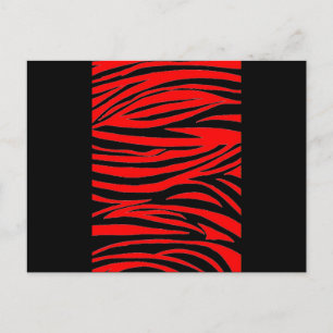 Rotes Zebra in Schwarz und Rot Postkarte