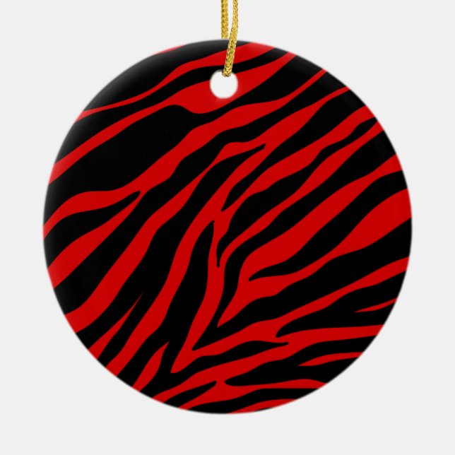 rotes Zebra Keramik Ornament (Vorne)