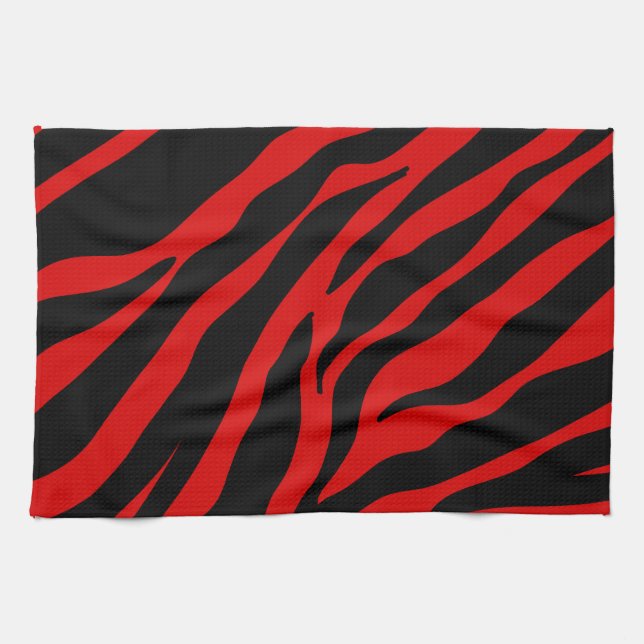 rotes Zebra Küchentuch (Horizontal)