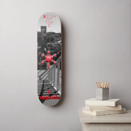 Rotes Zeichen der Zeit Skateboard
