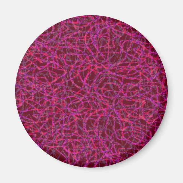 Rotes Zeilenmuster Magnet (Vorne)