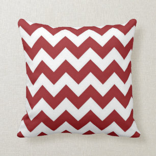 Rotes Zickzack Baumwollthrow-Kissen 16" x 16" Kissen
