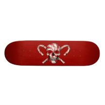 Rotes Zuckerstange-Zuckerschädel-Skateboard