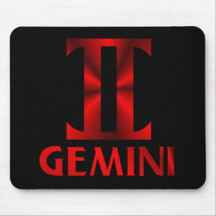 Rotes Zwillings-Horoskop-Symbol Mousepad