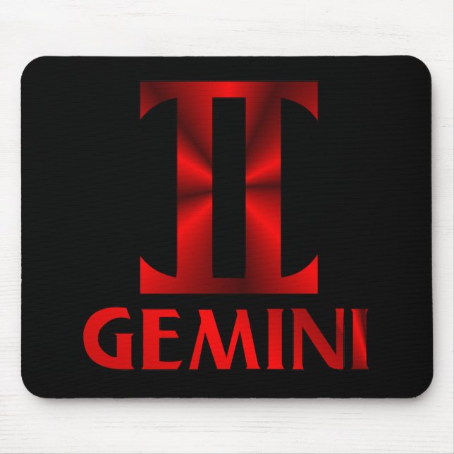 Rotes Zwillings-Horoskop-Symbol Mousepad (Vorne)