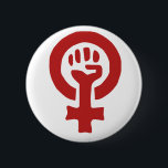 Rotfeminismus-Symbol Button<br><div class="desc">Zeigen Sie Ihre Unterstützung für Feminismus und Frauenrechte mit unserem einfachen, roten feministischen Logo-Design. Dieses Emblem ist perfekt für Feministinnen, die an Kundgebungen und Protesten für Wahlfreiheit teilnehmen, und symbolisiert den anhaltenden Kampf für Gleichheit. Egal, ob Sie bei einem Frauenrechtsprotest oder einem feministisch geprägten Ereignis sind, dieses Design ist eine...</div>