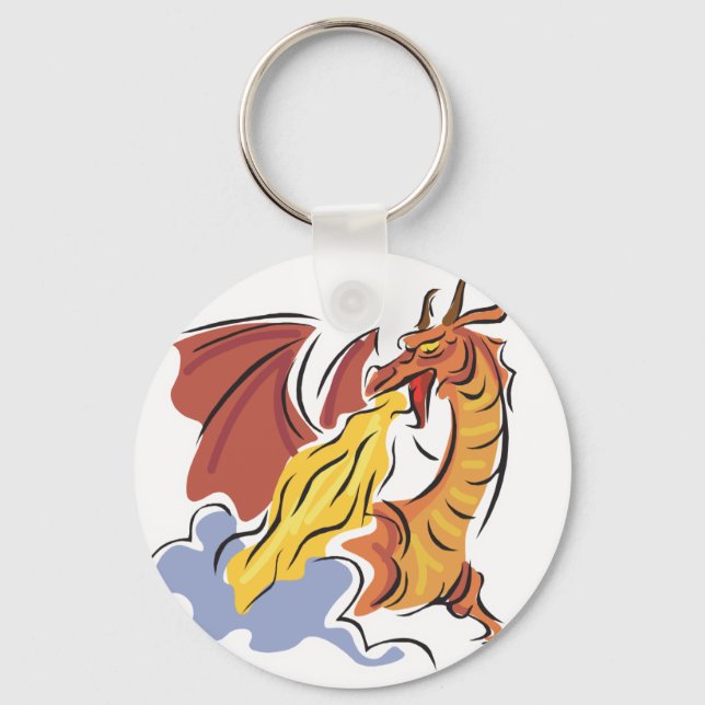 Rotfeuerdrache Schlüsselanhänger (Vorderseite)