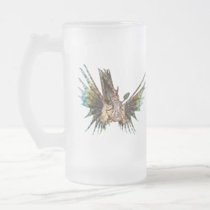 Rotfeuerfisch - Abstrakte Gestaltung - Aus einem F Mattglas Bierglas