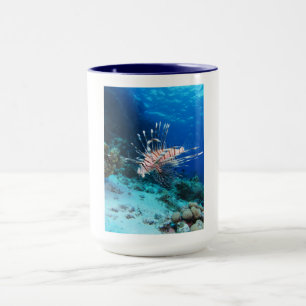 Rotfeuerfisch oder Pterois Miles, Riff-Fisch des O Tasse