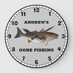 Rotfisch Fischen Custom Large Clock Große Wanduhr