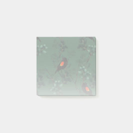 Rotflügel-Schwarzvogelmuster Post-it Klebezettel