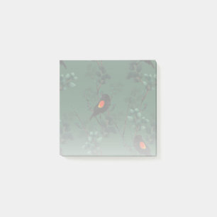 Rotflügel-Schwarzvogelmuster Post-it Klebezettel