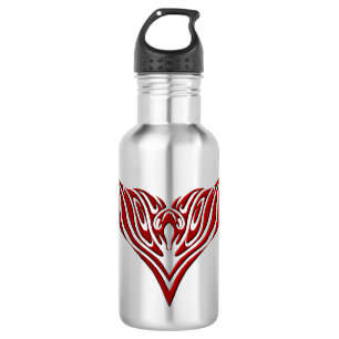 Rotflügeliger Vogel Neo-Tribal-Tätowierungsdesign Edelstahlflasche